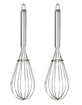 Kuber Industries 2.5 MM Stainless Steel Hand Blender Mixer Froth Whisker Latte Maker for Milk Coffee Egg Beater Juice,40 cm (Silver) - CTKTC031337